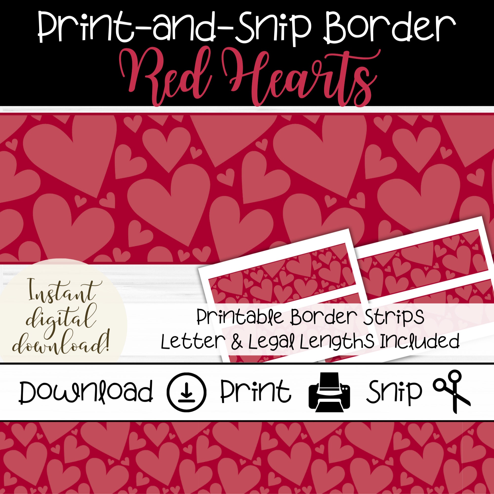 Valentinstag Pinnwand-Bordüre – 11 Meter Lang Mit Herzen, Perfekt Für Klassenzimmer, Büro & Deko