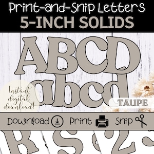 Conjunto de cartas de tablón de anuncios de color topo neutro / Letras delineadas de 5 pulgadas / Decoración natural del aula / Exhibición temática boho / Letrero y banner de eventos de bricolaje