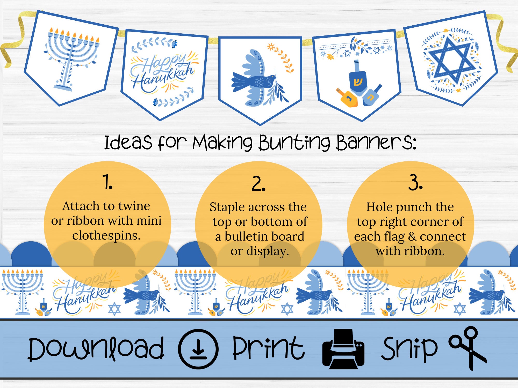 Hanukkah Bulletin Board Theme Set Printable Happy Hanukkah Etsy