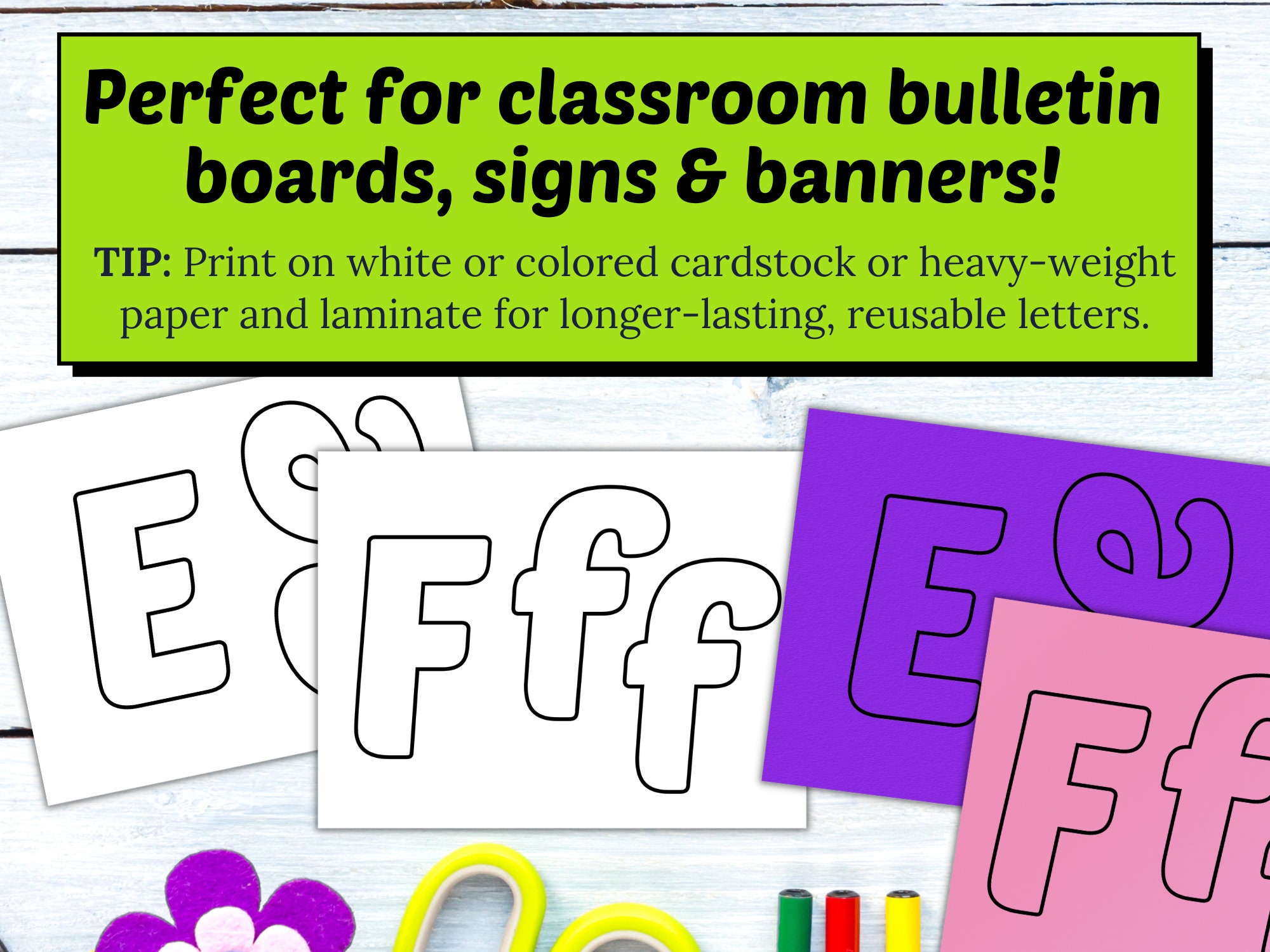 Printable Bulletin Board Letters | 3 Inch & 5 Inch Letter