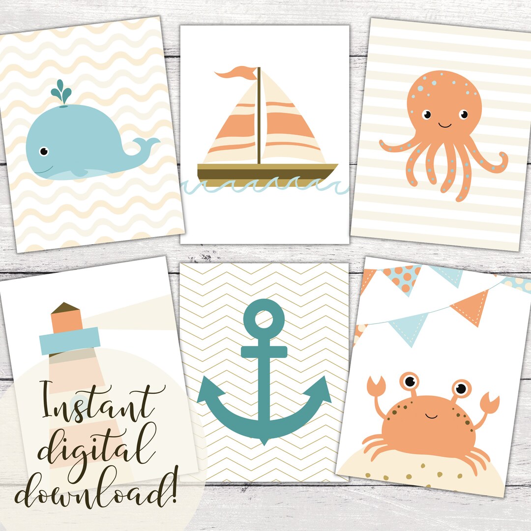 Nautical Prints | Nursery Nautical Theme | Little Boy Sailboat Room ...