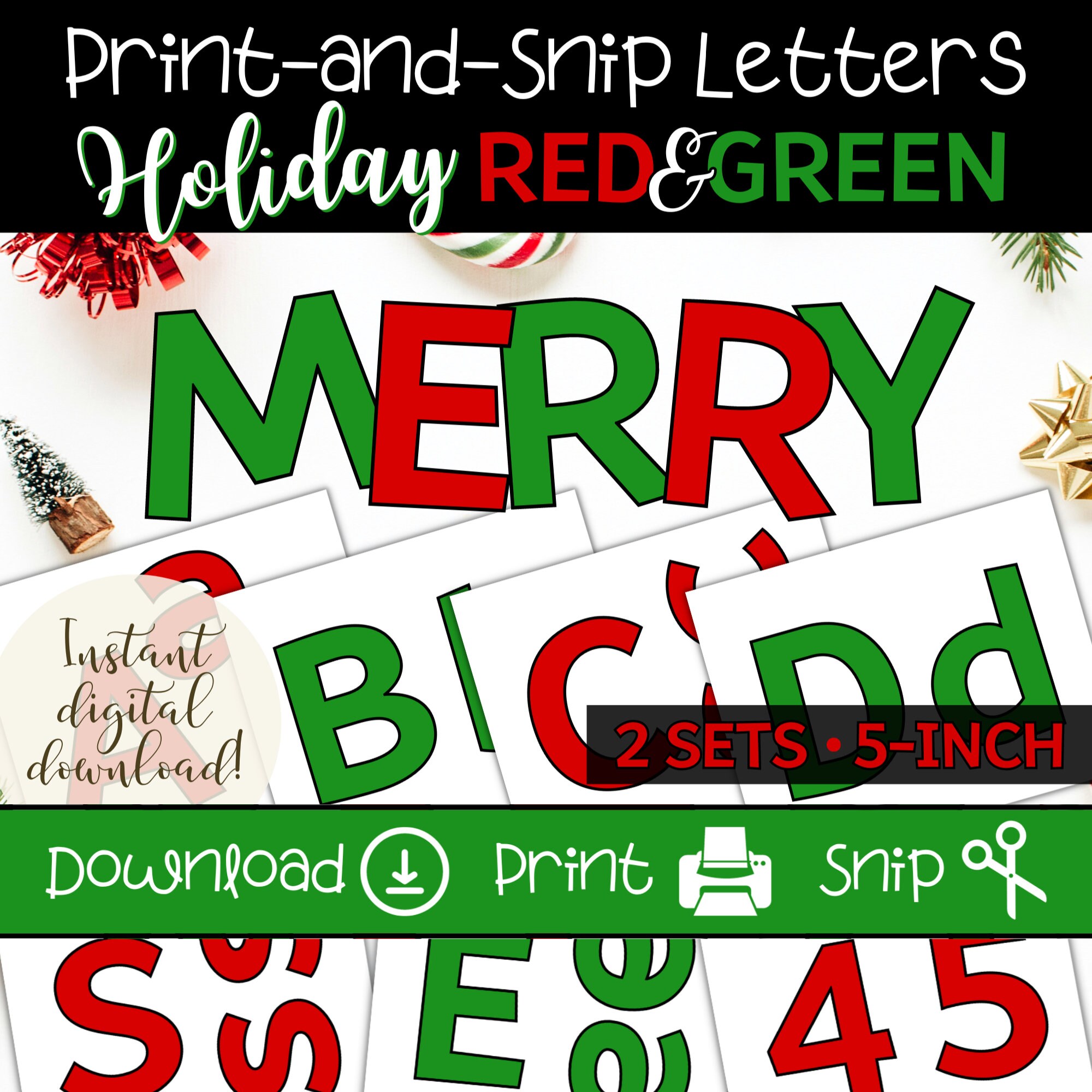 150 PCS Large 7 Font Christmas Bulletin Board Letters for Classroom, Red  and Green Letters Bulletin Board Christmas Decorations for Xmas Home School