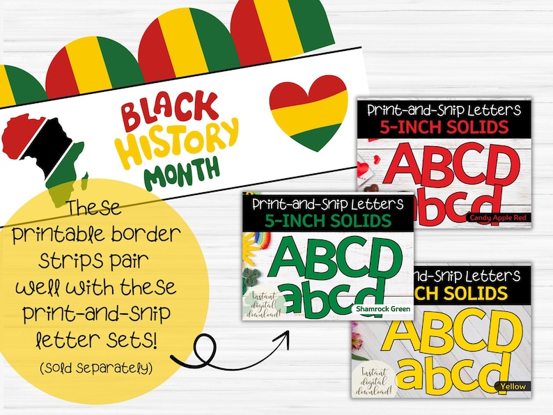 Black History Month Bulletin Board Borders | Classroom Decor (digital ...