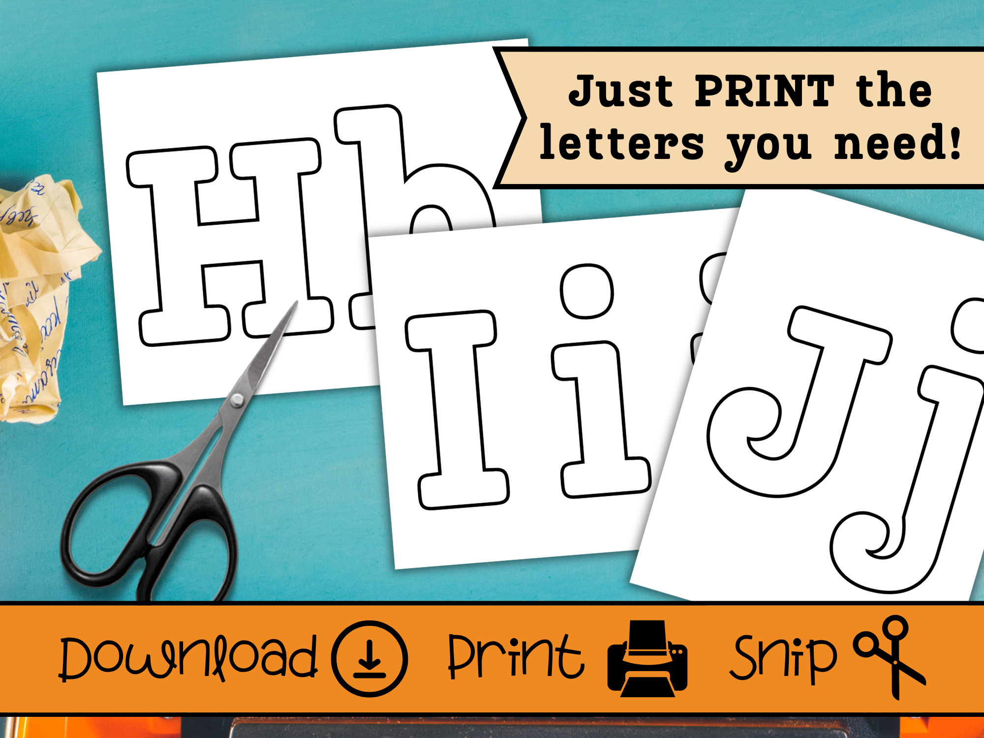 Typewriter Font 5-inch Letters, Printable Bulletin Board Alphabet ...