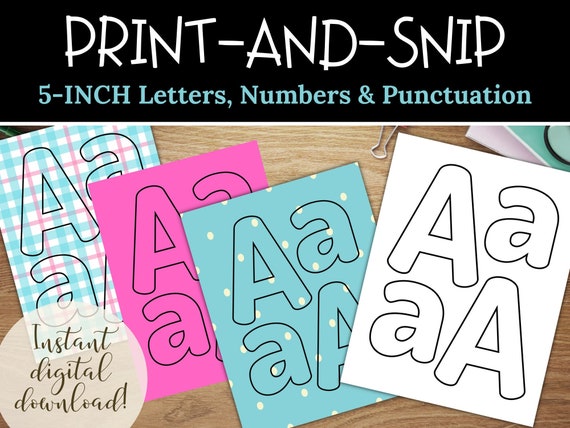 Bulletin Board Letters & Numbers Printable Black Ink Outlined Letters  Teacher Letters Sign and Banner Letters 5 Inch Letter Set -  Denmark