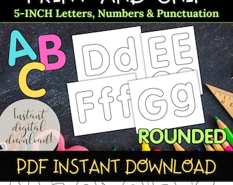 Bulletin Board Letters | Printable Alphabet Letters | Black Outlined Letter Set | Teacher Letters | Classroom Board Letters | 5 Inch Letters