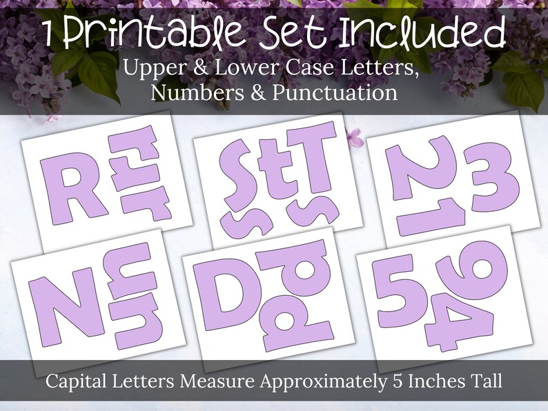 Lilac Purple Printable Bulletin Board Letters Classroom Decor Etsy