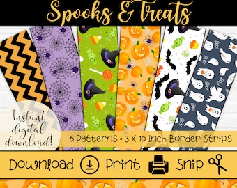 Halloween Bulletin Board Borders | October Board Theme | Printable Halloween Pumpkin Trim for Teachers | Spooky Ghost Fall Bulletin Boards