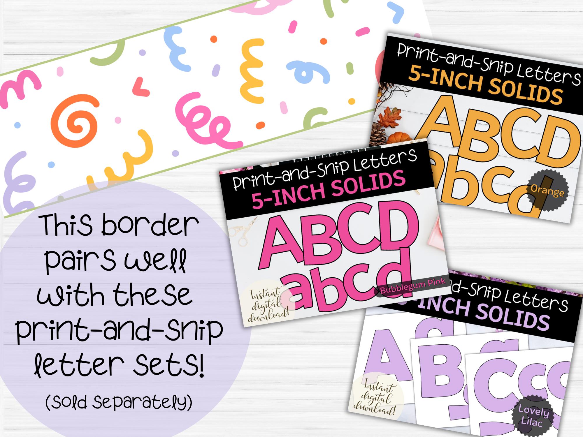 Confetti Doodles Bulletin Board Border | Printable Classroom Decor (PDF ...