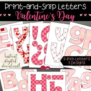 Conjuntos de cartas del tablón de anuncios de San Valentín / Decoraciones imprimibles para el aula / Idea del tablón de anuncios de febrero para maestros / Corazones rosados y rojos