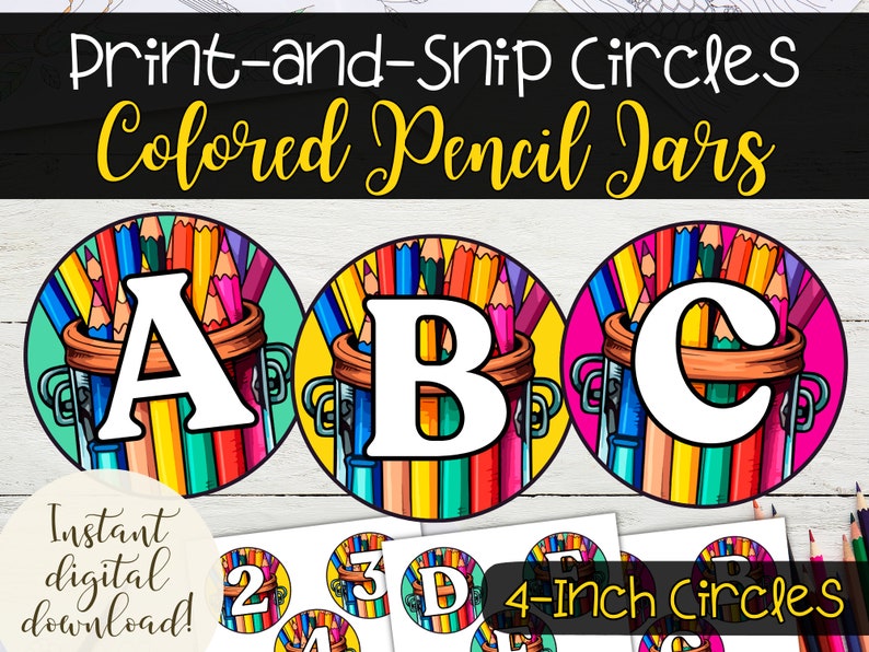 Lettering Jars Pencil Jar Letters: Printable Bulletin Board Decor (digital Download ...