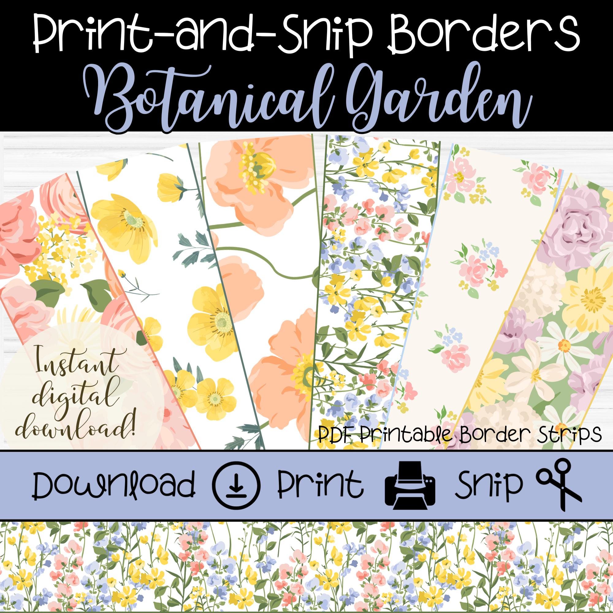 Spring Floral Bulletin Board Border | Botanical Garden Classroom Decor ...