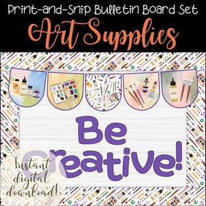 Art Classroom Bulletin Board Set | Printable Board Accessories for Art Teachers |  Teaching Art | Art Show and Displays | Creative Classroom
