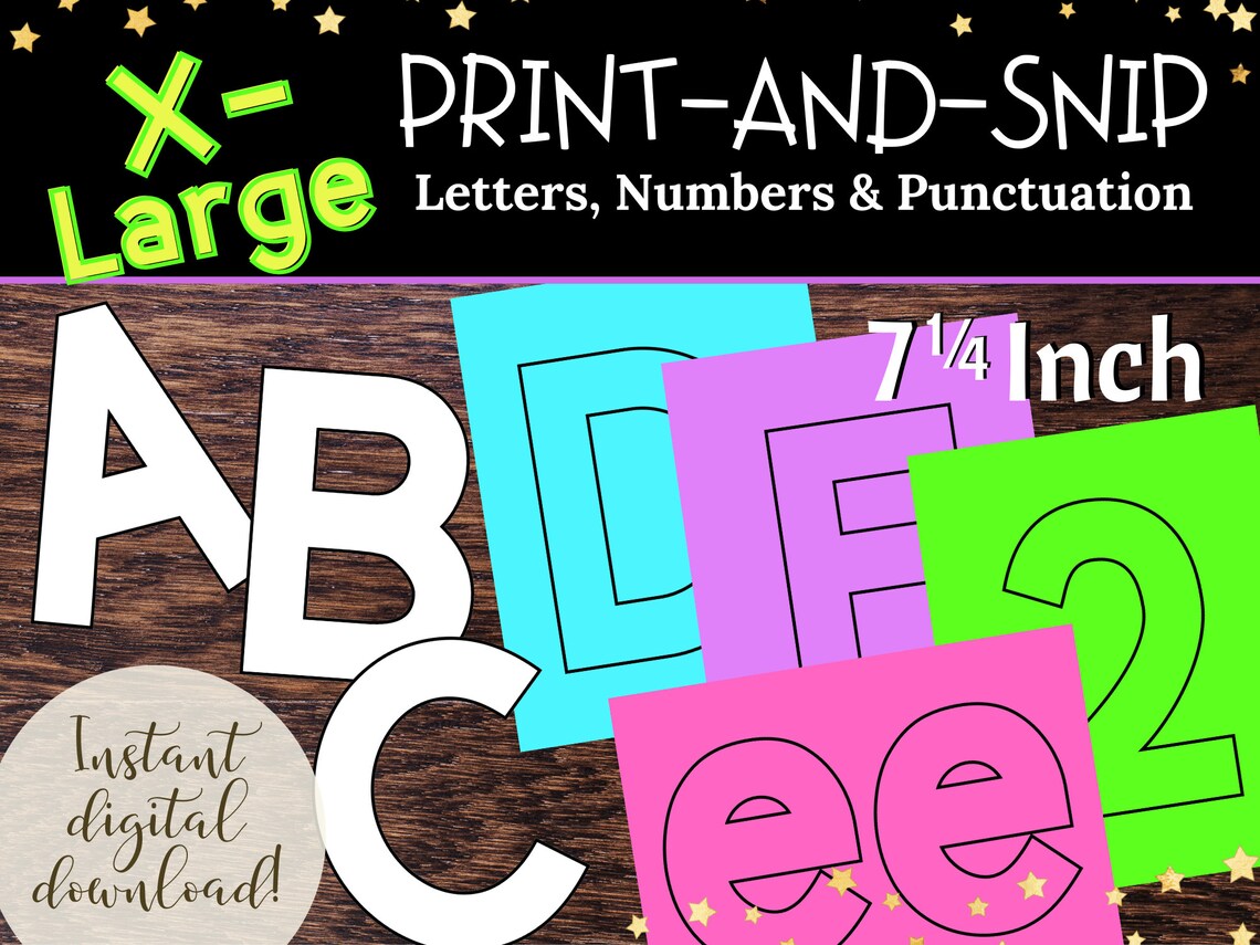 Extra Large Bulletin Board Letters Printable Letter Outlines Etsy