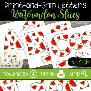Watermelon Bulletin Board Letter Set | Printable Letter Set for Teachers | Spring & Summer Classroom Decor | Watermelon Slices | Red Theme