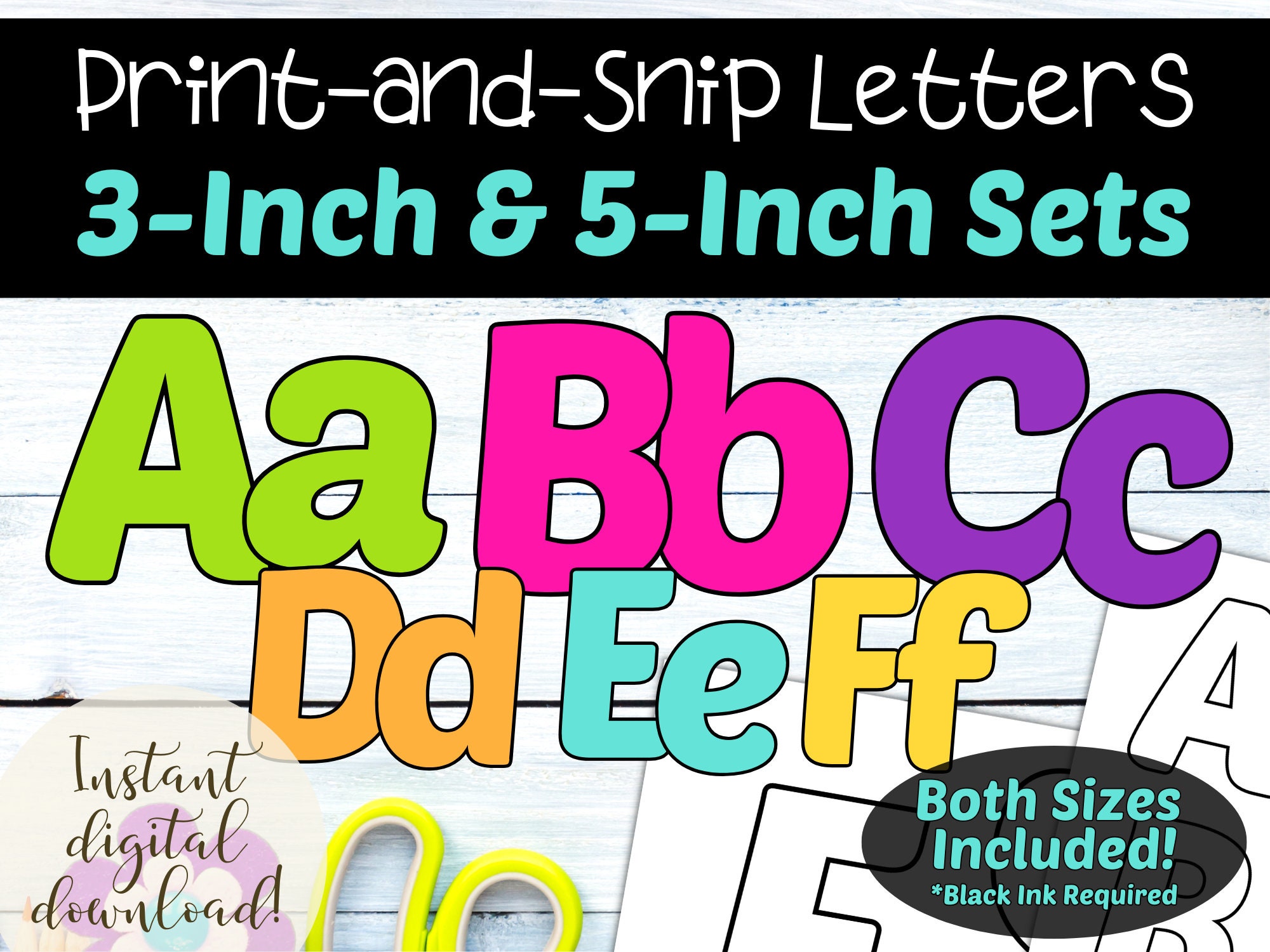 Printable Bulletin Board Letters | 3 Inch & 5 Inch Letter