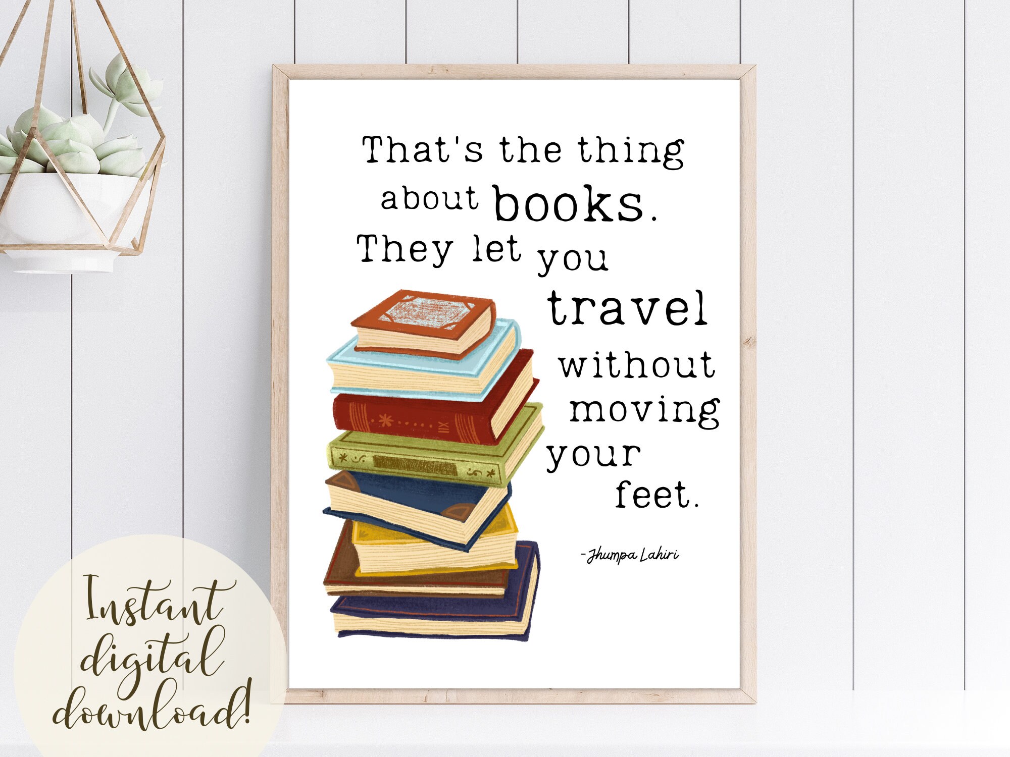 Thing About Books Digital Print Inspirational Quote by Jhumpa Etsy