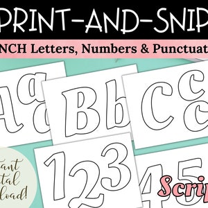 Printable Script Font Letters & Numbers: DIY Bulletin Board (digital ...