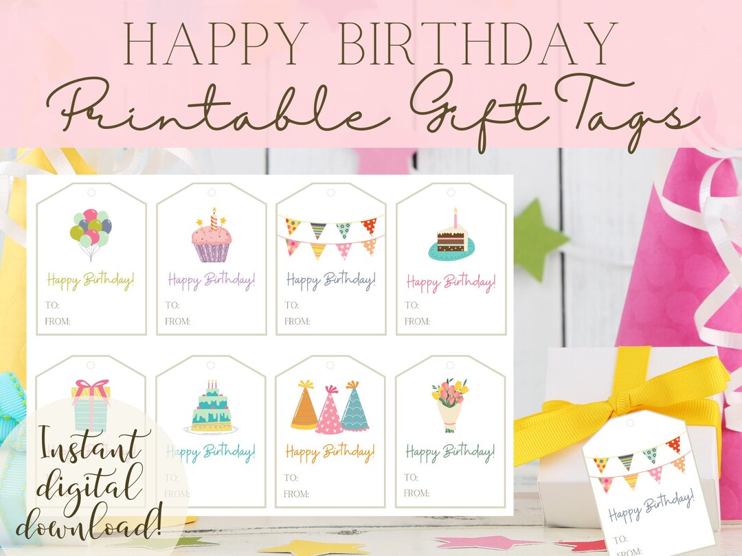 Printable Happy Birthday Fill-in Gift Tags for Presents and - Etsy