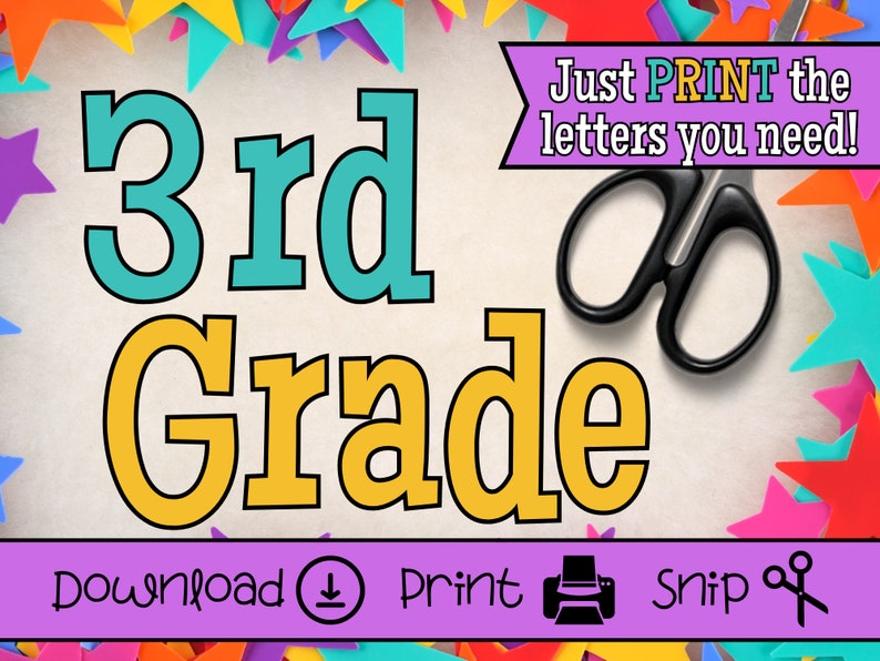 Printable 5-inch Block Letter Set | Black Outline (digital Download) - Etsy