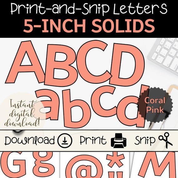 3 Inch Printable Bulletin Board Letters and Numbers with Black Outline