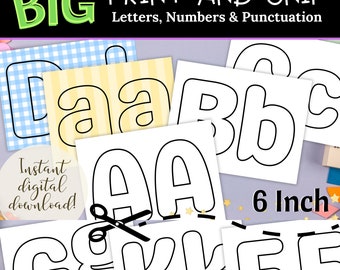 6 Inch Printable Bubble Letters | DIY Classroom Decor (PDF)
