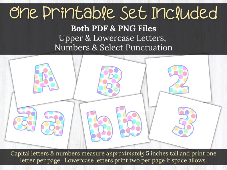 Polka Dots Bulletin Board Letter Set: Pastel Classroom Theme (PDF and ...