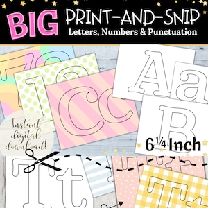 Bulletin Board Letters | 6 Inch Letter Set | Printable Letters | Classroom Bulletin Board | Big Letters | Party Sign Letters | Banner Set