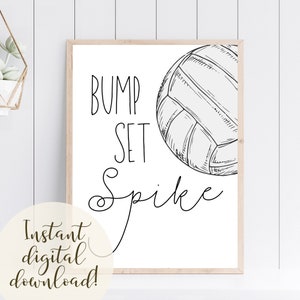 Beachvolleyball-Druck | Kids & Teens Sport Druck | Druckbare Volley Ball Kunst | Skizziert-Volleyball | Sport Klassenzimmer Theme | Bump Set Spike