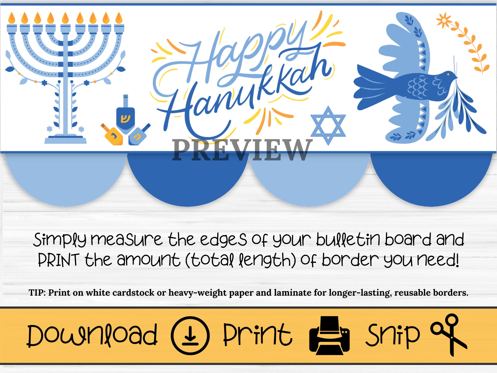 Hanukkah Bulletin Board Theme Set Printable Happy Hanukkah Etsy