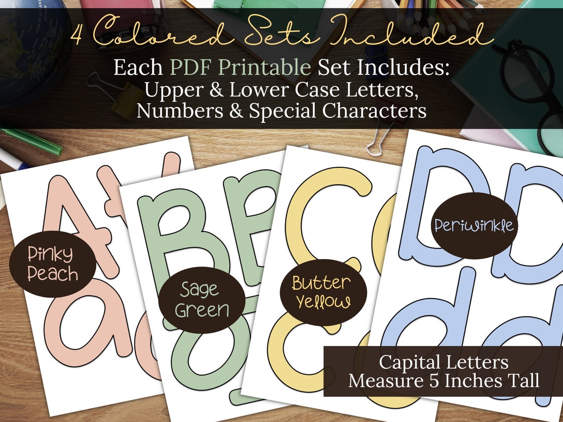Printable Letters &amp; Numbers for Bulletin Boards and Signs 4 - Etsy