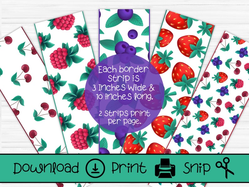 Berry Bulletin Board Border Strips: Fruit Classroom Decor (digital ...