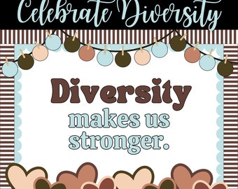 Diversity Bulletin Board Kit | Multicultural Classroom Decor | Diverse Students & Inclusion | Printable Bulletin Board Set for Teachers