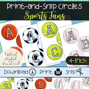 Conjuntos de letras de pelotas deportivas / Cartas del tablón de anuncios del aula / Signo de cumpleaños deportivo / Estandarte atlético / Baloncesto, Fútbol, Tenis, Béisbol