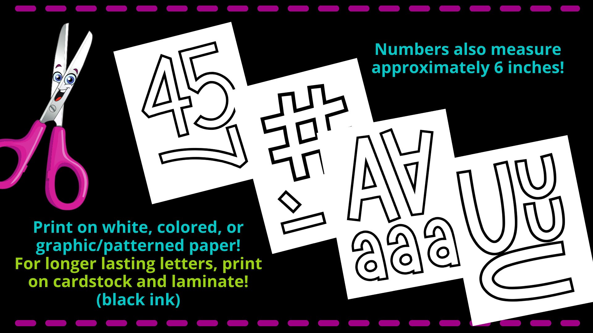 Print and Snip Letters Numbers & Special Characters Etsy