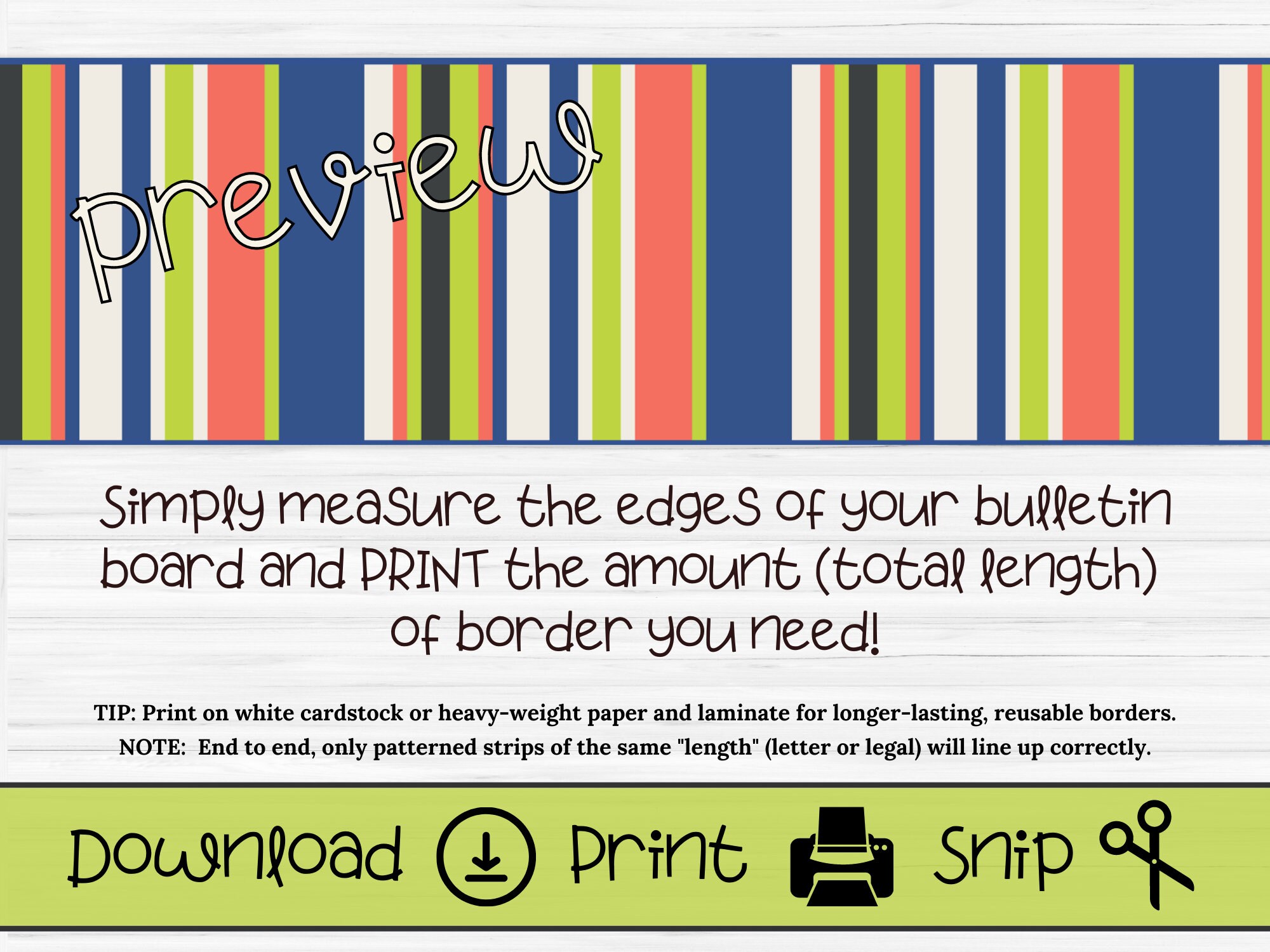 Printable Bulletin Board Border for Classroom Teachers, DIY Signs and