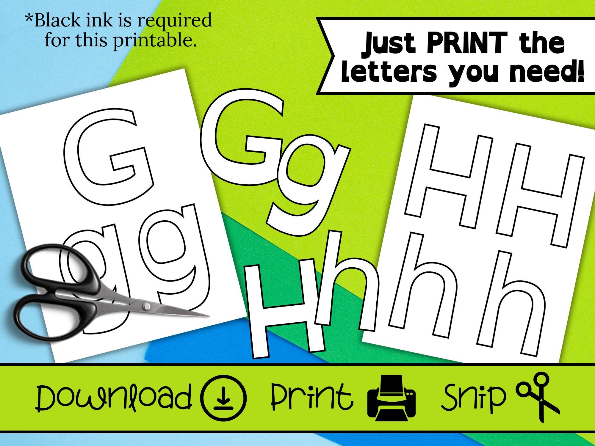 Bulletin Board Letter Set in 4-inch Font, Black Outline, PDF Download ...