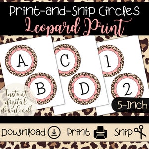 Leopard Print Bulletin Board Letter Set | Printable Circle Letters | Classroom Leopard Theme | Bulletin Board Idea | Cute Teacher Decoration