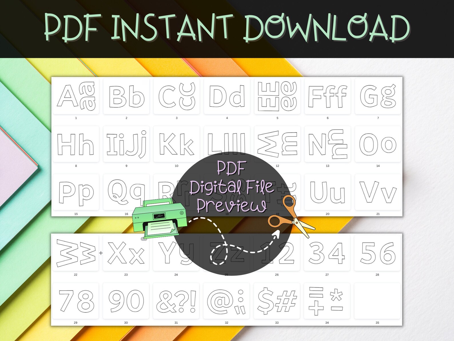 Printable Bulletin Board Letter Set for Teachers DIY Homemade - Etsy