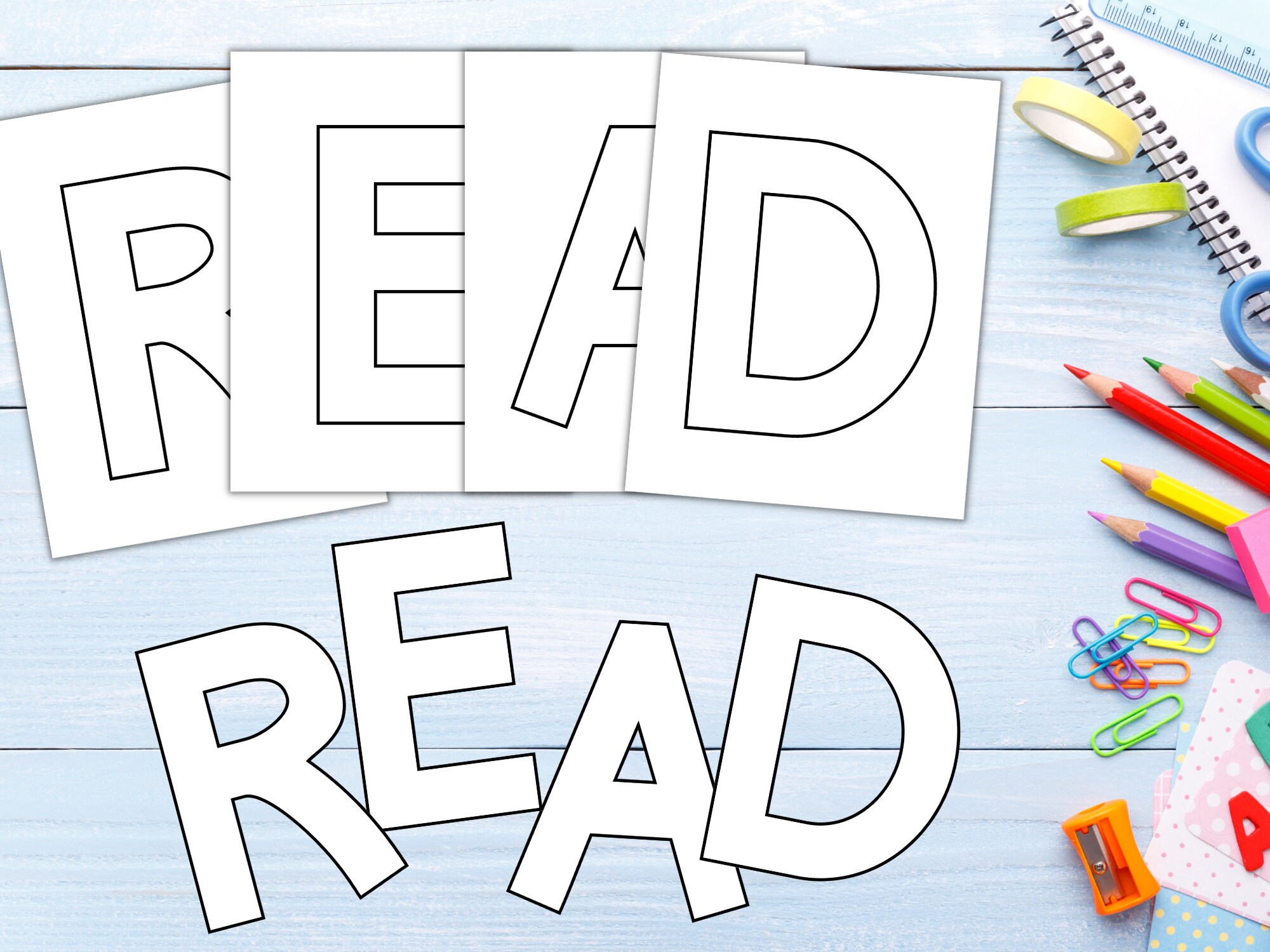 Extra Large Bulletin Board Letters Printable Letter Outlines - Etsy