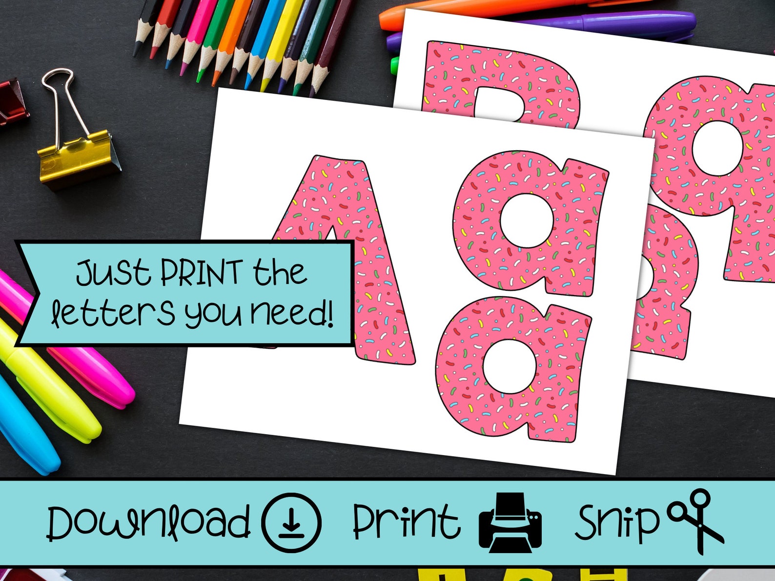 Printable Sprinkles Bulletin Board 5 Inch Letters and Numbers for ...