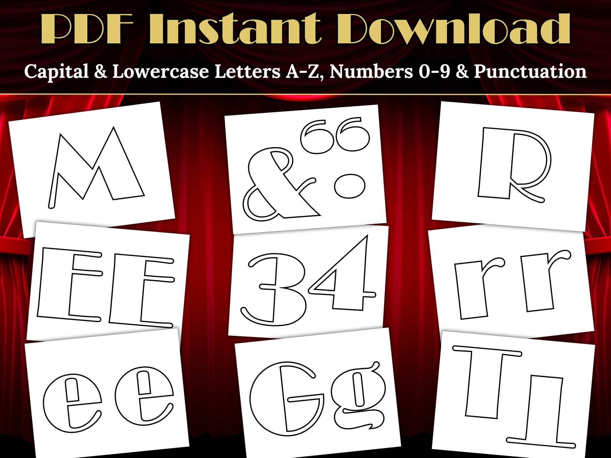 Printable Block Font Letters, 5 Inch, Classroom Display (PDF Pattern ...