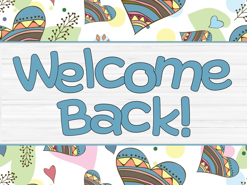 Printable Bulletin Board Border and Letter Set in Boho Hearts Pattern