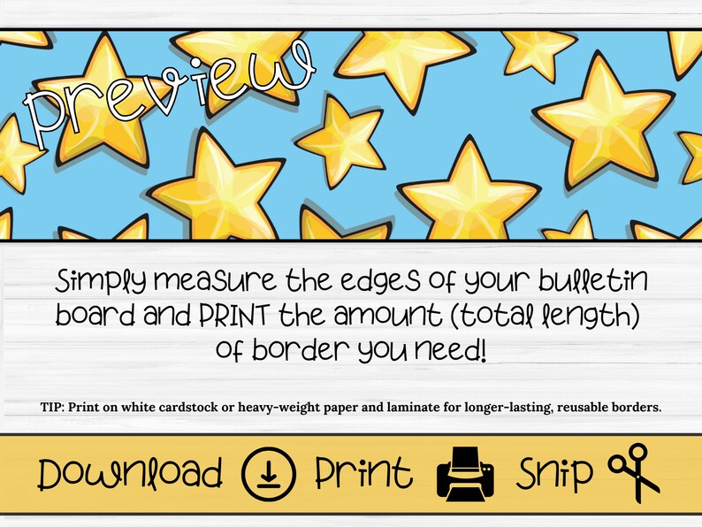 Super Stars Bulletin Board Printable Set, Letters and Borders for Teachers, Classroom Decor and