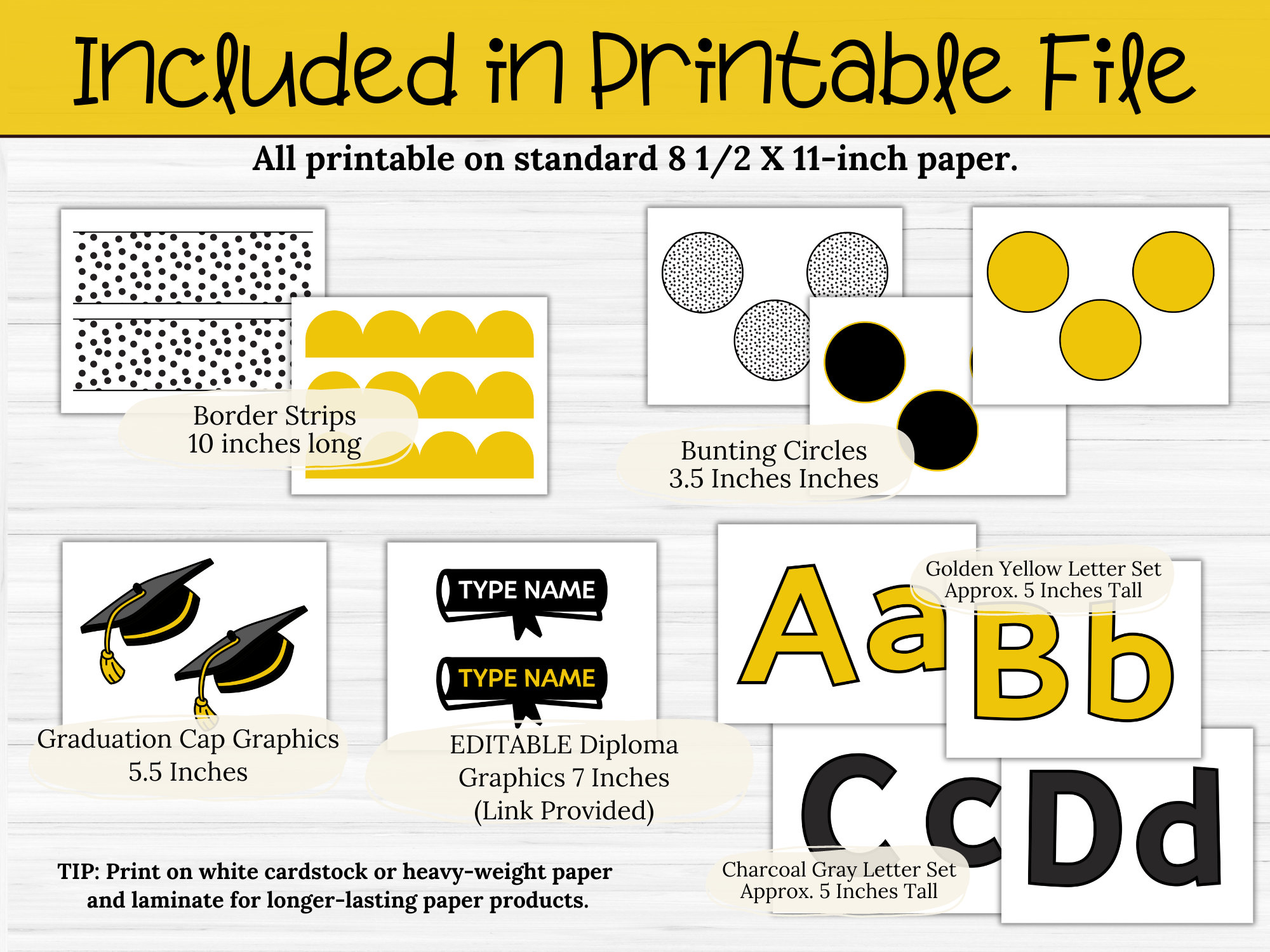 Graduation Bulletin Board Kit Printable & Editable Cap and Diploma