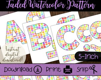 Watercolor Swatches Bulletin Board Letters: DIY Classroom Decor (Digital Download)
