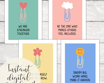 Classroom Motivational Posters | Paper Clip Quotes (Digital Download)