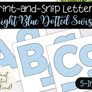 Printable Classroom Bulletin Board Letter Set for Teachers Light Blue
