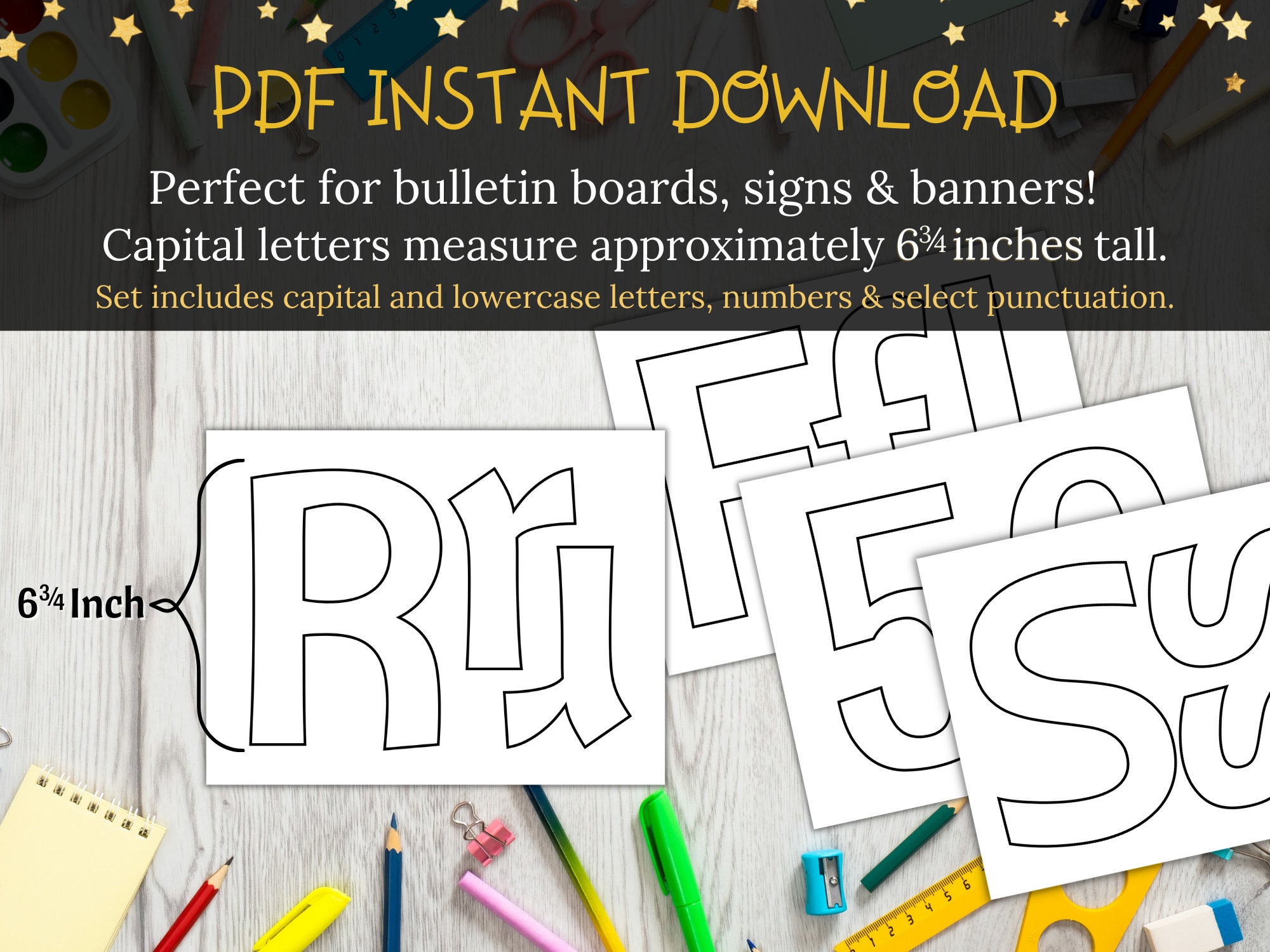 Big Printable Bulletin Board Letters for Teacher's - Etsy