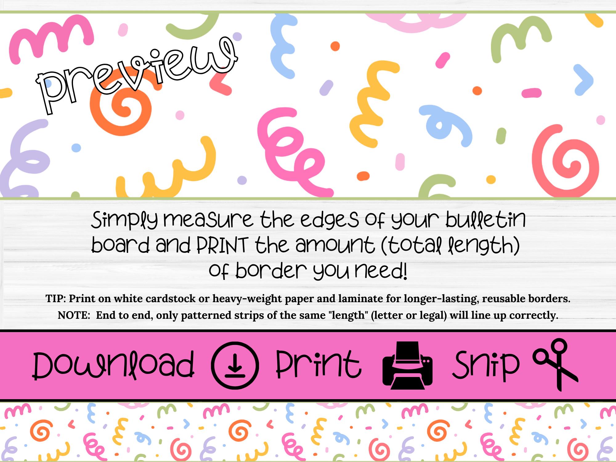 Confetti Doodles Bulletin Board Border | Printable Classroom Decor (PDF ...